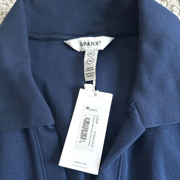 Spanx Women Sz XL Navy Sleeveless AirEssentials Pique Polo Tank Dress Abraham's - Picture 5 of 11